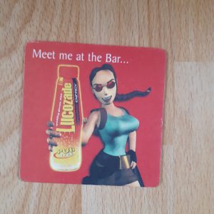 AN002 tomb raider lara croft lucozade coaster