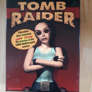 AZ028 tomb raider lara croft empty used candy bar box USA