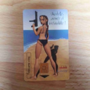 AK001 rare telecarte france tomb raider lara croft bikini