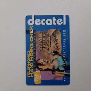 AK015 RARE CARTE PREPAYEE DECATEL TOMB RAIDER LARA CROFT 50F France