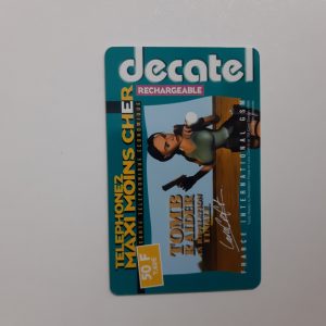 AK016 RARE CARTE PREPAYEE DECATEL TOMB RAIDER LARA CROFT 50F