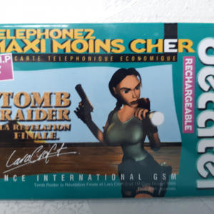 AK020 très rare carte prépayée  DECATEL TOMB RAIDER LARA CROFT 5F
