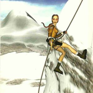 AW012 postcard lara croft tomb raider lara climbing