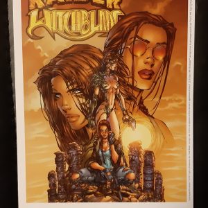 AW042 carte postale postcard légère lara croft tomb raider witchblade