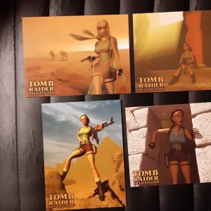 AW050 set 4 carte postale postcard lara croft tomb raider